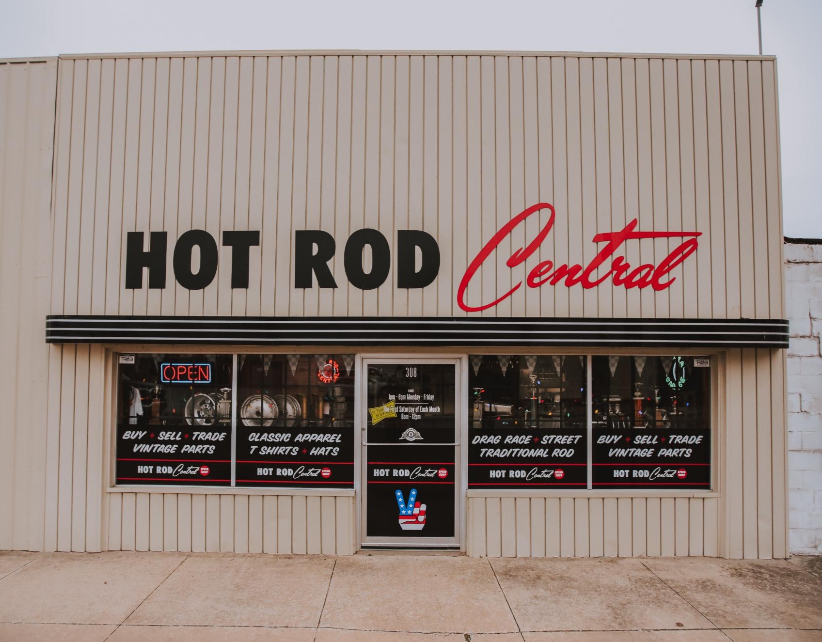 Hot Rod Central - Miami, Oklahoma Routed ACM, Aluminum Awning, Window and Door Graphics