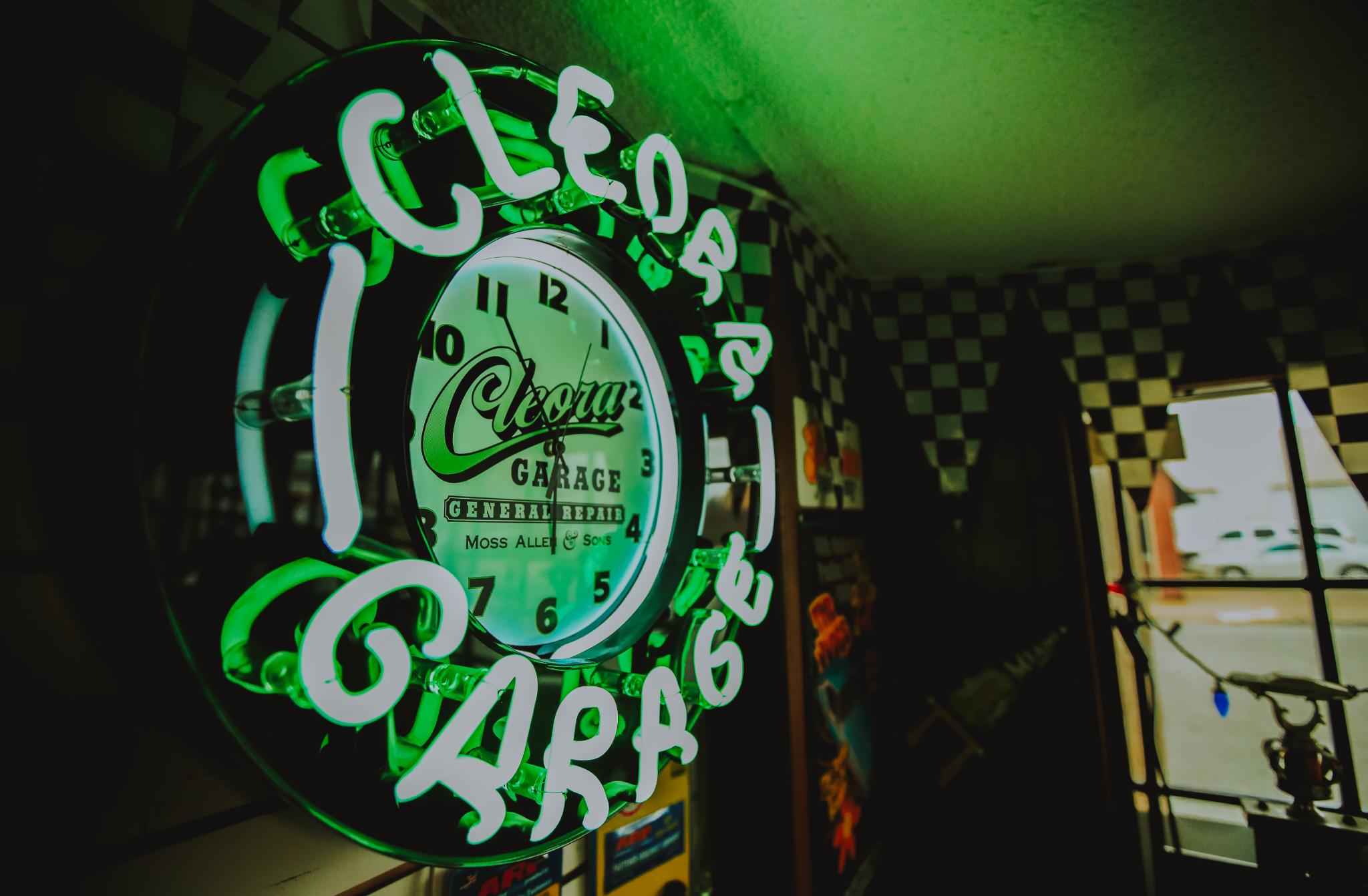 Custom Neon Clock - Allen Family Neon, Printed Back, Custom Enclosure