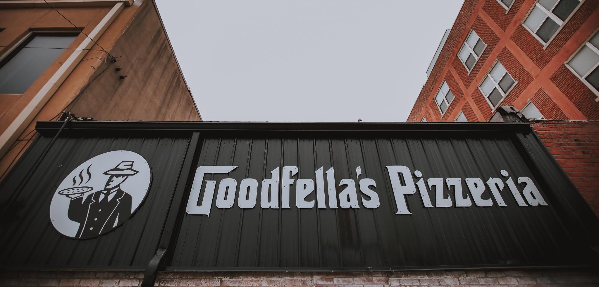 Goodfella's Pizzeria - Miami, Oklahoma Routed ACM Letters with Printed Logo Installed on Corrugated Metal