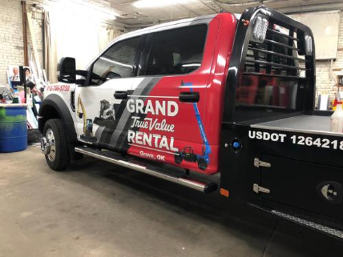 Full wrap installed on work truck.